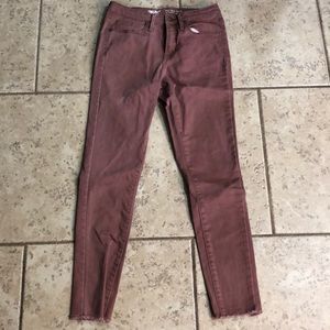 Dark blush skinny jeans